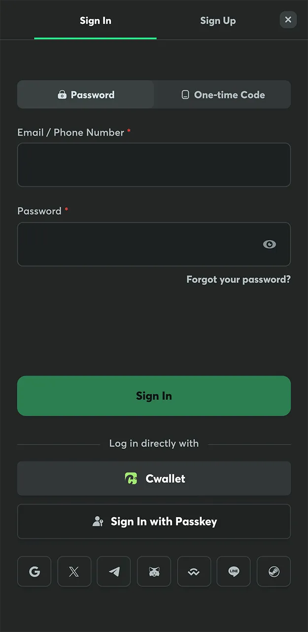 Please enter the required login details on the BC Game website.